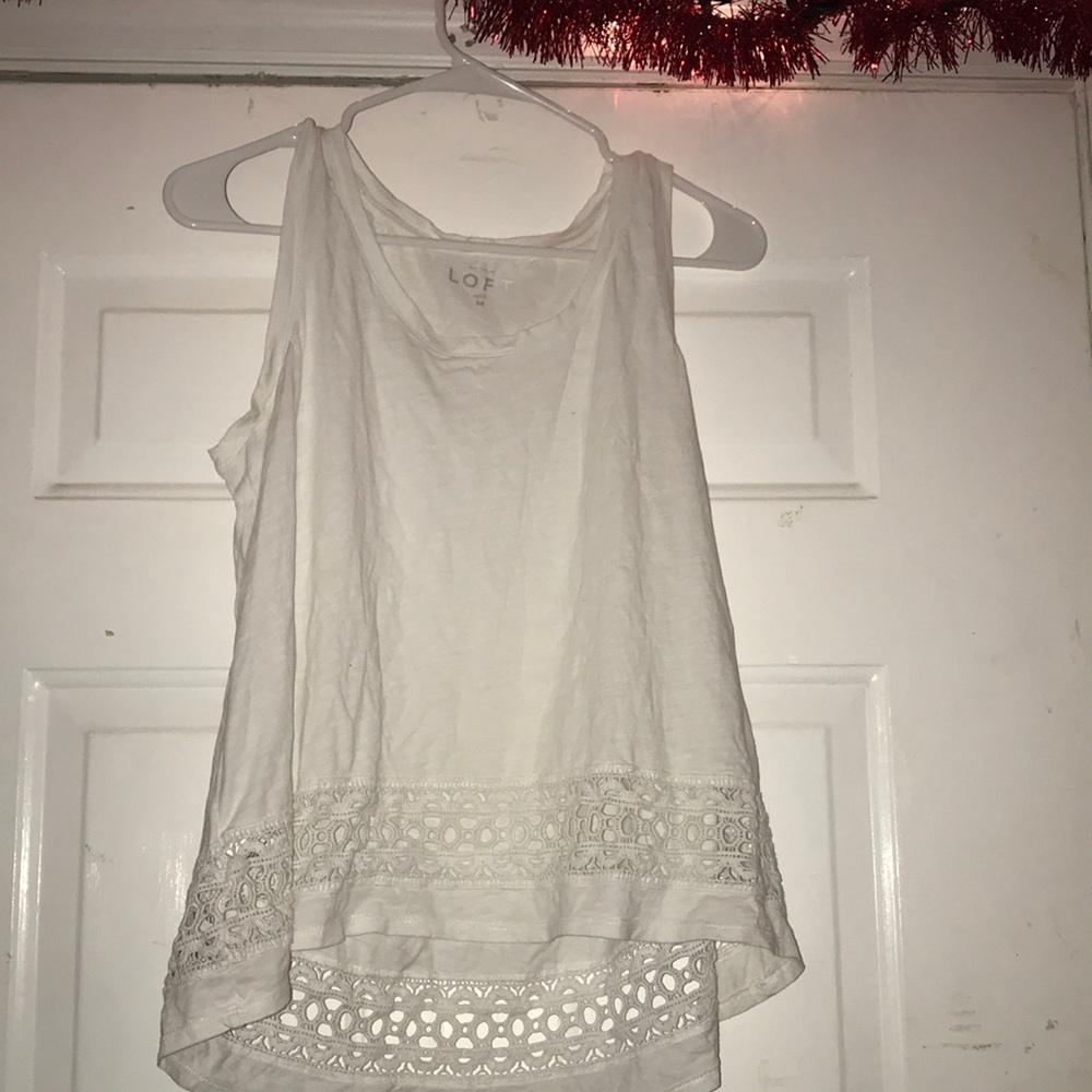 Loft White Blouse Women’s Medium